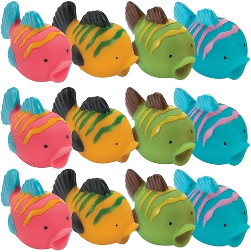Fun Express Juego de 12 juguetes de chorro de peces a granel – Juguetes de baño para niños de 1 a 3 años y niños pequeños de 2 a 4 años | Juguetes
