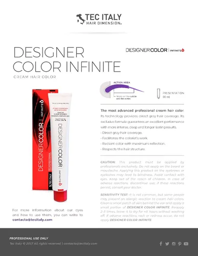 Miniatura 3 de Tec Italy Designer Color Hight Fidelity Color 3 oz (9.1 rubio ceniza muy claro)