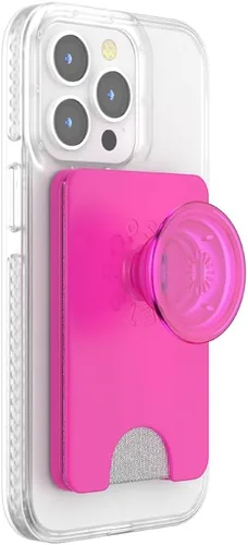 Miniatura 2 de PopSockets Cartera de teléfono con agarre expandible y anillo adaptador para MagSafe, soporte para tarjetas de teléfono, compatible con carga Magenta