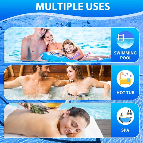 Miniatura 5 de Accevo Tiras de prueba para bañera de hidromasaje, kit de prueba de agua de piscina 3 en 1 para cloro/bromo, pH, alcalinidad total, tiras de prueba