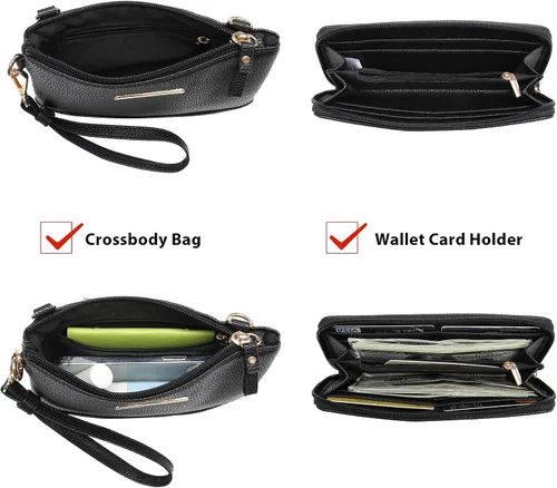 Miniatura 6 de 3 bolsos y bolsos de mano para mujer, bolso cruzado grande de piel sintética con asa superior, bolso de hombro con cartera