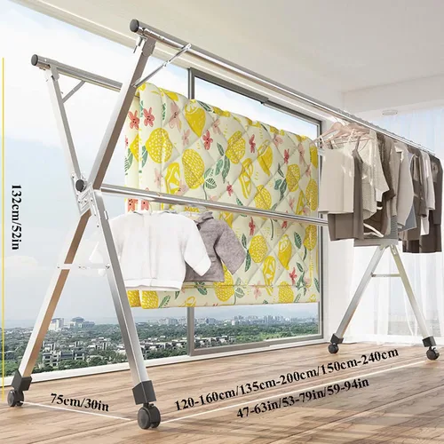 Miniatura 7 de This Clothes Drying Rack Heavy Duty Outdoor, Adjustable and Foldable Space Saving Laundry Drying Rack, Stainless Steel Laundry Garment Dryer