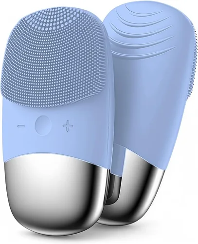 Miniatura 10 de MEGAN Cepillo de limpieza facial, limpiador facial de silicona eléctrico recargable por USB, masajeador facial sónico impermeable IPX7, cepillo