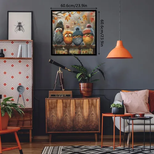 Miniatura 6 de Rompecabezas de Aves de Otoño para Adultos 1000 Piezas Naturaleza, Bonitos Rompecabezas de Arte de Paisaje de Otoño Planta, Mariposa Libélula Amigos