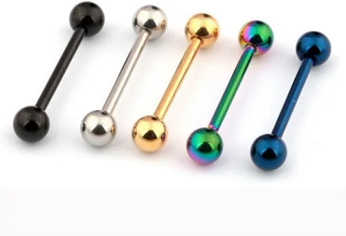 Miniatura 2 de 12 piercings de acero inoxidable 14 de calibre, de color mixto, de 58 pulgadasin de longitud.