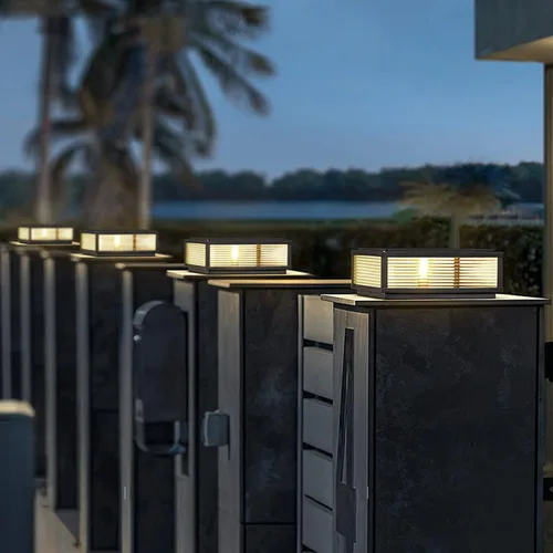 Miniatura 6 de Luz de poste para exteriores de 12 x 12 pulgadas, luz de columna, lámpara de columna con cable de 110-240 V (12-36 V bombilla de reemplazo), luz