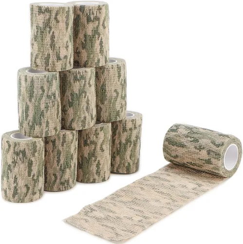 Miniatura 14 de DROK 4/10 Rollos de Cinta de Camuflaje Autoadhesiva, Vendaje de Camuflaje para Deportes al Aire Libre, Escalada, Camping, 2/3 Pulgadas x 4.5 Metros