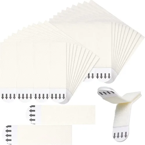 Miniatura 10 de Zonon 40 pares (80 tiras) de tiras para colgar cuadros, kit de colgador de cuadros, tiras resistentes, tiras extraíbles de gancho y bucle, cinta