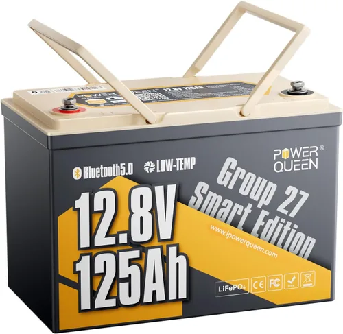 Miniatura 23 de Power Queen Batería Lifepo4 de 12V 100ah de litio, batería de ciclo profundo del grupo 31 con 1280Wh de energía, hasta 15000 ciclos y vida útil
