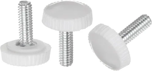Miniatura 23 de uxcell 20 pomos moleteados de rosca métrica macho M4 x 0.236 in, pomos de sujeción de tornillo de pulgar, mango de plástico con perno roscado