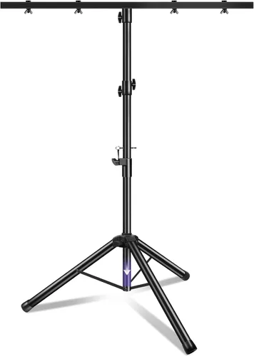 Miniatura 8 de PPH-Sisy Soporte de luz para DJ, resistente, para trípode, barra en T, luces de escenario, ajustable, 39-70 pulgadas, montaje de trípode