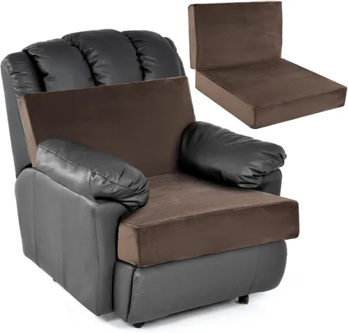 Miniatura 12 de HOMBYS Cojines de espuma para sillas reclinables para ancianos, almohadillas de silla de 4 pulgadas de grosor con soporte de respaldo para silla