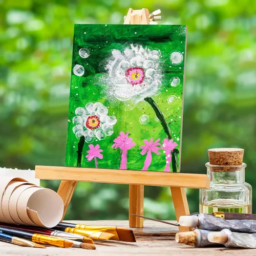 Miniatura 4 de Paquete de 16 tableros de lienzo de madera sin acabar, paneles de pintura de madera en blanco a granel para tableros de cuna profunda, pintura