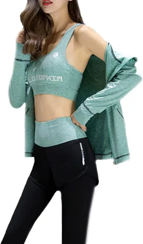 Miniatura 4 de Nesyd Conjuntos de entrenamiento para mujer, 5 piezas, yoga, ejercicio, fitness, gimnasio, correr, ropa deportiva, ropa deportiva