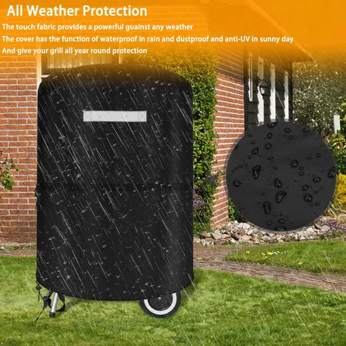 Miniatura 5 de Cubierta redonda para parrilla Weber de 22 pulgadas al aire libre impermeable para parrillas de carbón Kettle - Cubiertas para parrilla de carbón