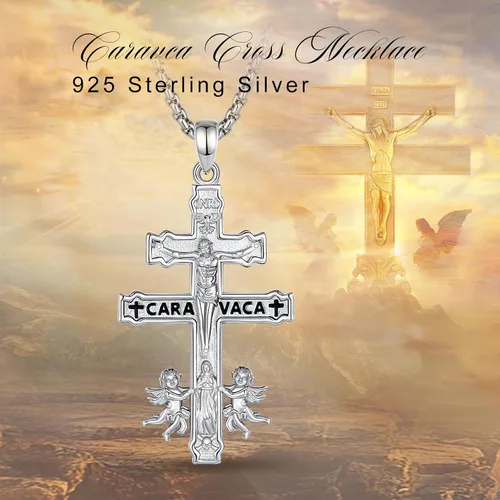 Miniatura 88 de Vito Collar de plata de ley 925 para mujeres y hombres, San Benito, crucifijo, Caravaca, San Cristóbal, San Judas, medalla patronal, amuleto