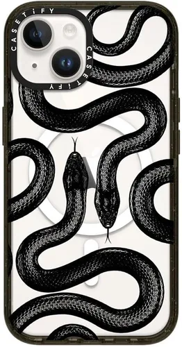 Miniatura 175 de CASETiFY Impact - Funda para iPhone 13 [protección contra caídas de 6.6 pies/compatible con Magsafe] Black Kingsnake, color negro transparente