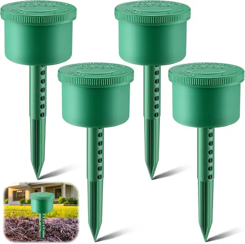 Miniatura 8 de Qualirey Paquete de 2 estaciones de cebo para hormigas reutilizables (cebos no incluidos), mata hormigas multisuperficie para el hogar, control