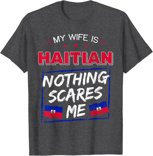 Miniatura 28 de My Wife Is Haitian Republic of Haiti Heritage Roots - Camiseta con bandera, Negro, S