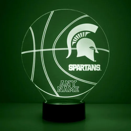 Miniatura 45 de Lámpara de luz nocturna personalizada de la Universidad de Missouri (Mizzou) Tigers con bola de baloncesto y logotipo, letrero LED con control