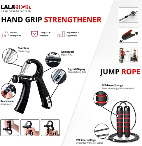 Miniatura 10 de LALAHIGH Push Up Board,36 in 1 Home Gym Equipment with Ab Roller Wheel & Resistance Bands, Portable Foldable Workout Board for Full Body Strength