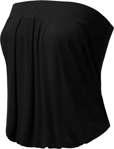 Miniatura 2 de DOUBLJU - Top de tubo elástico plisado natural para mujer con banda elástica con talla grande