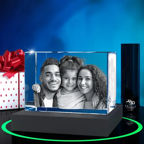 Miniatura 27 de ArtPix - Foto 3D de cristal de alta calidad, regalos para papá, mujeres, esposa, ella, abuelo, gran regalo personalizado con tu propia foto, grabado