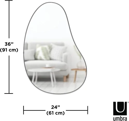 Miniatura 2 de Umbra Espejo de pared Pebble de 24 x 36 pulgadas, diseño moderno, titanio