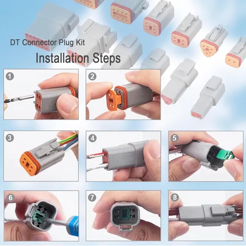 Miniatura 4 de Kit de conectores a granel DT, conectores de 2P, 3P, 4P, 6P, 8P y 12P, conector de cable impermeable DT de 12 pares, kit de conector de enchufe