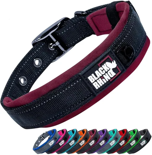 Miniatura 22 de Collares para perros Black Rhino para perros medianos - Collar de perro ajustable reflectante resistente con acolchado de neopreno ultra suave