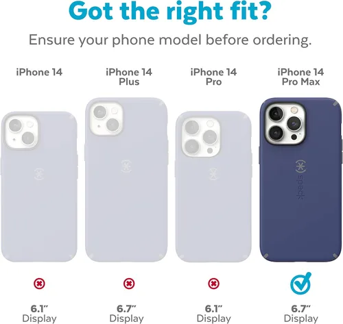 Miniatura 2 de Speck Funda transparente para iPhone 14 Pro Max, protección contra caídas, resistente a los arañazos, funda delgada de doble capa para iPhone de 6.7