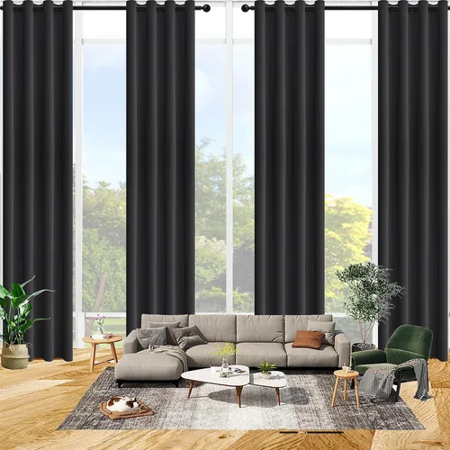 Miniatura 2 de Qiseca Cortinas extralargas de 132 pulgadas de largo para sala de estar, cortinas de techo de 11 pies, ventanas altas hechas a medida de 2 pisos