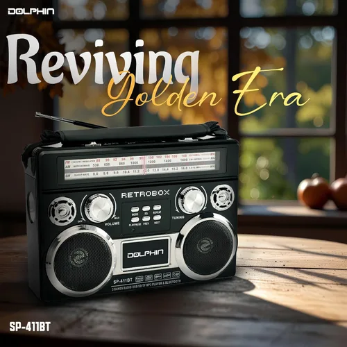 Miniatura 3 de Dolphin Radio AM/FM portátil Bluetooth RETROBOX (negro)