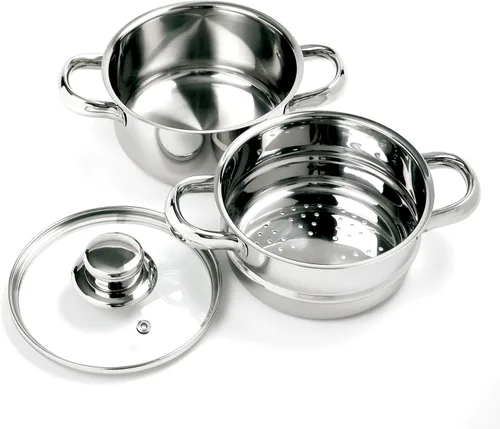 Miniatura 3 de Norpro Mini olla de vapor de acero inoxidable de 1 cuarto de galón, juego de 3 piezas