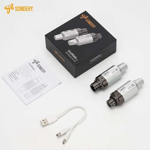 Miniatura 8 de Sondery Transmisor y receptor inalámbricos UHF XLR recargables 7 canales para micrófonos dinámicos de bobina móvil