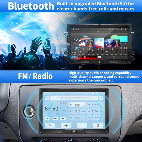 Miniatura 5 de Radio de coche para Ford Edge 2007-2010 Ford Taurus/Sable 2008-2009 Focus 2005-2007 Unidad principal de radio estéreo de mejora con CarPlay Pantalla