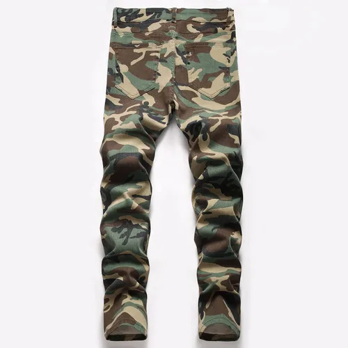 Miniatura 2 de Fredd Marshall - Pantalones de mezclilla ajustados para hombres, son elásticos y de diseño rasgado
