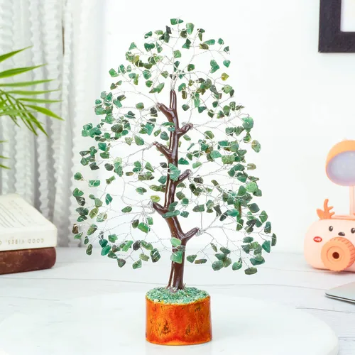 Miniatura 6 de Crocon Árbol de Gemas de Aventurina Verde Figura Feng Shui Bonsái de Dinero Equilibrio de Chakras Buena Suerte Reiki Cristales Curativos Decoración
