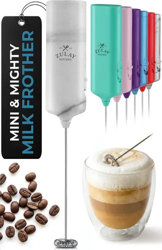 Varita de espumador de leche mini y potente – Potente espumador de café de mano, mezclador de bebidas operado con batería – Tamaño de bolsillo