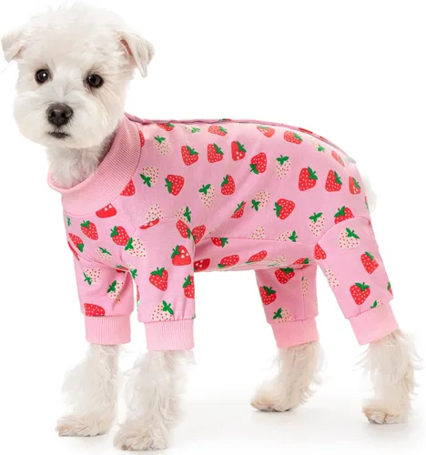 Miniatura 7 de Traje de recuperación a rayas para perros, mameluco para cachorros después de la cirugía para perros hembras y machos, pijama de manga larga tipo