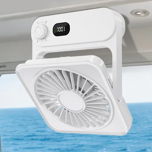 Miniatura 8 de Shintrend Ventilador magnético aprobado por cruceros, ventilador portátil recargable con 100 velocidades, montaje magnético para techo y pared