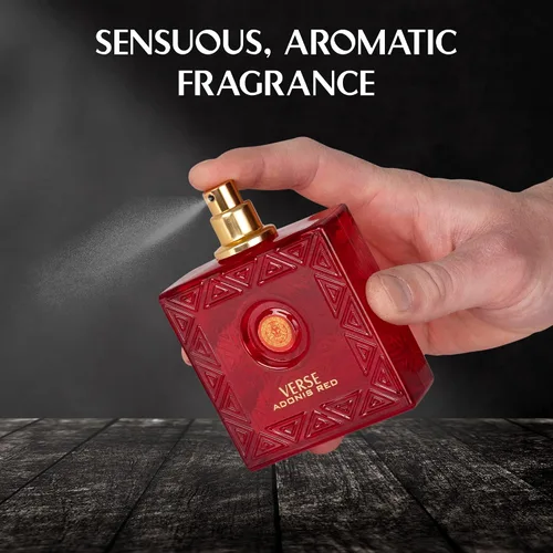 Miniatura 9 de Verse Adonis Red para hombres – 3.5 onzas líquidas de Eau De Parfum Spray – Fragancia afrutada cálida y floral con olor fresco todo el día, de larga
