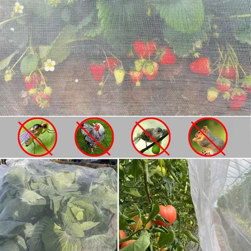 Miniatura 2 de Red de malla de jardín de 10' x 33' para plantas, cubierta ultrafina contra insectos para mantener árboles, verduras y frutas protegidos