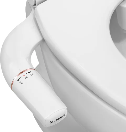 SAMODRA - Accesorio de bidé ultrafino para inodoro – Doble boquilla (lavado frontal y trasero) Bidés higiénicos para inodoros existentes, con Oro