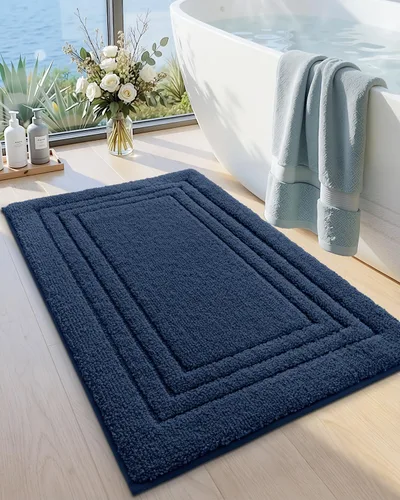Miniatura 21 de DEXI Alfombra de baño de 24 x 16 pulgadas, ultra suave y absorbente, tapete para baño, tapete de baño antideslizante y lavable para bañera, Gris