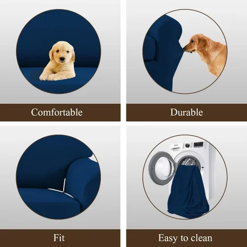 Miniatura 5 de Easy-Going - Funda elástica de microfibra de 2 piezas para sofá, funda suave de elastano, lavable, parte inferior elástica, protector para muebles