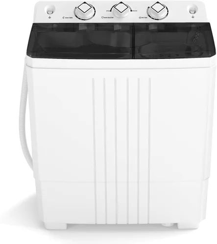 COSTWAY Lavadora portátil, lavadora de doble tina con capacidad de 20 libras, lavadora compacta de lavandería (12 libras) y centrifugadora (8