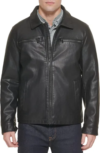 Dockers - Chaqueta clásica de cuero sintético para hombre (tamaño regular, grande y alto)