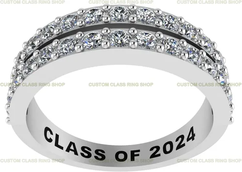 Miniatura 3 de Anillo personalizado de plata de ley para escuela secundaria y universidad, oro de 10 quilates, oro de 14 quilates, con certificación GRA