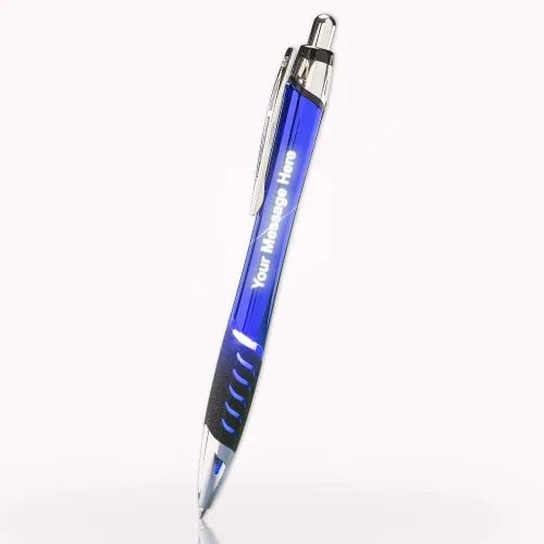 5 bolígrafos de metal grabados con láser personalizados con grabado iluminado y agarre. Disponible en 5 colores - Personalización gratuita - Haz